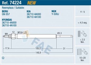 Glødeplugg, HYUNDAI H-1 Cargo, H-1 Skåp, H-1 Travel, KIA SORENTO I, 36710 4A000, 36710 4A100, 36710-4A000, 36710-4A100