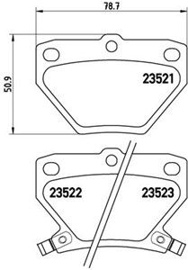 Bremseklosser sett, Bakaksel, TOYOTA, 0446620090, 0446652010, 0446652020, 0446652030, 0446652040, 0446652050, 0446652060, 0446652090, 04