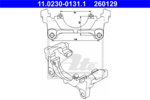 Holder, bremseklave, Framaksel, AUDI,SEAT,SKODA,VW, 1K0 615 125 C, 1K0 615 125 E, 3C0 615 125 A, 5N0 615 125