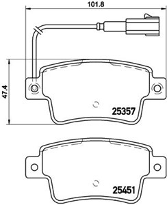 Bremseklosser sett, ABARTH GRANDE PUNTO, PUNTO, PUNTO EVO, FIAT PUNTO, PUNTO EVO, PUNTO Skåp/halvkombi, 77365464, 77365886