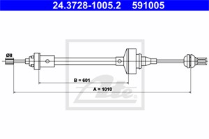 Kabel, clutchbetjening, RENAULT, 77 00 787 470, 77 00 811 013, 77 00 834 725
