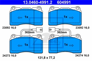 Bremseklosser sett, Framaksel, ALFA ROMEO GT, 77362722