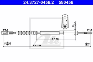Kabel, parkeringsbremse, Bakre venstre, MERCEDES-BENZ S-KLASS [W140], S-KLASS Coupé [C140], 140 420 09 85, 140 420 19 85, A 140 420 09 8