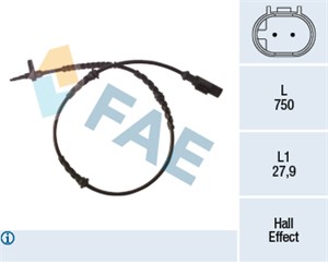 Sensor, hjulturtall, Bakaksel, FIAT PANDA, PANDA Skåp/halvkombi, 51713211, 51791153