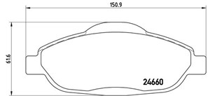 Bremseklosser sett, Framaksel, PEUGEOT 3008 Minibus, minivan, 3008 Van, 308 I, 308 CC, 308 SW I, 408, 5008, 1609253080, 1613259380, 161