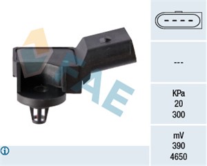 Sensor, ladetrykk, Innsugningsmanifold, AUDI,FIAT,FORD,MITSUBISHI,PORSCHE,SEAT,SKODA,VW, 038 906 051 C, 03G 906 051 E, 03G 906 051 F, 04
