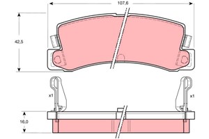 Bremseklosser sett, Bakaksel, Framaksel, TOYOTA, 04466-12020, 04466-12030, 04466-12031, 04466-12040, 04466-12070, 04466-20010, 04466-200