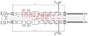Kabel, parkeringsbremse, FORD TOURNEO CONNECT, TRANSIT CONNECT, 1357828, 1461840, 2T142A603BG, 4367115, 4388053, 4407358, 4419301, 44393