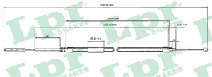 Kabel, parkeringsbremse, Bak, Venstre, BMW 3 [E46], 3 Cabriolet [E46], 3 Compact [E46], 3 Coupé [E46], 3 Touring [E46], 34411165021