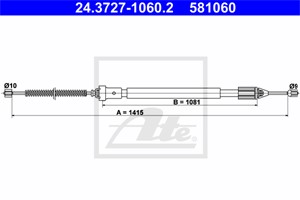 Kabel, parkeringsbremse, Høyre bak, RENAULT CLIO II, CLIO Skåp/halvkombi II, THALIA I, 82 00 087 977