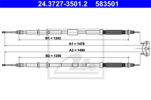 Kabel, parkeringsbremse, Bak, OPEL CORSA E, CORSA E Skåp/halvkombi, VAUXHALL CORSAVAN Mk IV, 13355088, 5 22 081