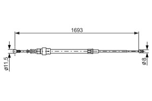 Kabel, parkeringsbremse, Høyre, Venstre, SEAT TOLEDO II, SKODA OCTAVIA I, OCTAVIA Combi I, 1J0 609 721 AC, 1J0 609 721 AD, 1J0 609 721 A