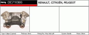 Bremsecaliper, Bak, Venstre, Bak akselen, CITROËN,PEUGEOT,RENAULT, 440161, 7701202142, 9404401618