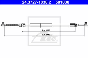 Kabel, parkeringsbremse, Bak, RENAULT TWINGO I, TWINGO Skåp/halvkombi I, 77 00 424 929, 77 00 824 636