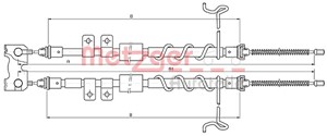 Kabel, parkeringsbremse, Bak, Høyre, Venstre, FORD TOURNEO CONNECT, TRANSIT CONNECT, 1357869, 1461837, 2T142A6003AG, 2T142A603AG, 436711