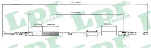 Kabel, parkeringsbremse, Bak, Venstre, FIAT COUPE, TEMPRA, TEMPRA S.W., TIPO, LANCIA DEDRA, DEDRA SW, DELTA II, 60806307, 60812546, 7714