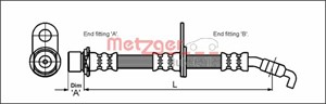 Bremseslange, Foran, Høyre, TOYOTA COROLLA, COROLLA Compact, COROLLA Kombi, COROLLA Liftback, 90080-94068, 90947-02659