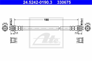 Bremseslange, Bakaksel, AUDI A2, 8Z0 611 775 A, 8Z0 611 775 B
