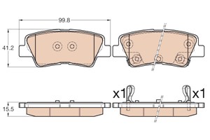 Bremseklosser sett, Bakaksel, HYUNDAI ACCENT IV, ELANTRA Sedan V, SONATA VII, VELOSTER, 58302-3XA30