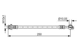 Bremseslange, Bakaksel, Ytre, Høyre, NISSAN QASHQAI / QASHQAI +2 I, QASHQAI / QASHQAI +2 VAN I, 46210 JD610