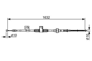 Kabel, parkeringsbremse, Høyre, MITSUBISHI ASX, ASX Van, OUTLANDER II, OUTLANDER Van II, 4820A038
