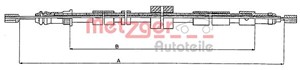 Kabel, parkeringsbremse, Bak, Bakre venstre, Venstre, PEUGEOT 306, 306 Halvkombi, 4745.99, 4745.A1, 96190724