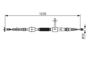 Kabel, parkeringsbremse, Venstre, ALFA ROMEO 147, 46542828, 46847297