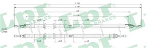 Kabel, parkeringsbremse, Bak, Senter, FORD FIESTA V, FIESTA Van V, FUSION, MAZDA 2, 1140391, 1211024, 1445646, 1502612, 6N112A603AB, D35