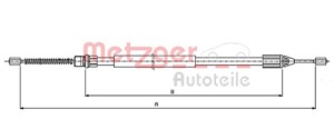 Kabel, parkeringsbremse, Bak, Høyre, Venstre, RENAULT TWINGO I, 7700 424 929