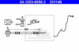 Bremseslange, Venstre bakaksel, Ved bremsekaliper, SEAT,SKODA,VW, 6Q0 611 763 C, 6Q0 611 763 F, 6Q0 611 763 H, 6Q0 611 763 K, 6Q0 611 76