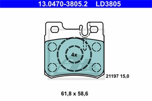 Bremseklosser sett, Bakaksel, MERCEDES-BENZ, 001 420 02 20, 001 420 13 20, 001 420 95 20, 005 420 17 20, A 001 420 02 20, A 001 420 13 2