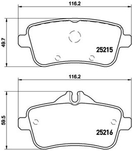 Bremseklosser sett, Bakaksel, MERCEDES-BENZ, 0064203320, 0064203420, 0064206820, 0074207720, 0074207820, 0074209020, A0064203320, A00642