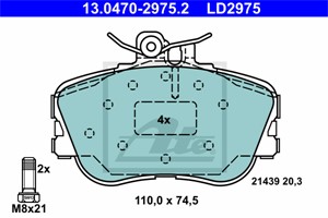 Bremseklosser sett, Framaksel, MERCEDES-BENZ C-KLASS [W202], C-KLASS T-Model [S202], 002 420 21 20, 002 420 22 20, 005 420 03 20, A 002