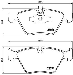 Bremseklosser sett, Framaksel, BMW, 34112288856, 34112288857, 34116771972, 34116777772, 34116797859
