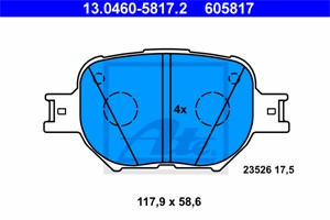 Bremseklosser sett, Framaksel, TOYOTA CELICA Coupé, COROLLA, COROLLA Kombi, COROLLA Sedan, COROLLA Verso, MATRIX, 04465-13030, 04465-205