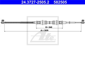 Kabel, parkeringsbremse, Bak, SKODA OCTAVIA I, OCTAVIA Combi I, OCTAVIA Skåp / kombi I, 1J0 609 721 G