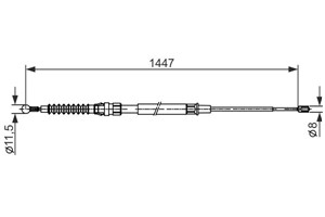 Kabel, parkeringsbremse, Høyre, Venstre, AUDI,SEAT,SKODA,VW, 1K0 609 721 BE, 1K0 609 721 J, 1K0 609 721 Q, 1K0 609 721 S