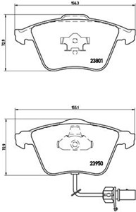 Bremseklosser sett, Framaksel, AUDI, 480698157R, 4F0698151D, 4F0698151K, 8E0698151C