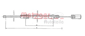 Kabel, parkeringsbremse, Bakre venstre, Høyre bak, Høyre, Venstre, RENAULT ESPACE I, ESPACE II, 60 25 002 627, 6025002627