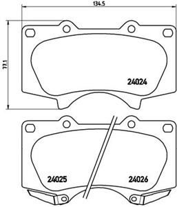 Bremseklosser sett, Framaksel, LEXUS,MITSUBISHI,TOYOTA, 0446504070, 044650K090, 0446535250, 0446560210, 04465YZZDB, 4605A472, 4605A481,