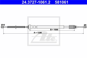 Kabel, parkeringsbremse, Bakre venstre, RENAULT CLIO II, CLIO Skåp/halvkombi II, THALIA I, 82 00 087 979