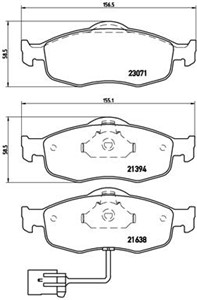 Bremseklosser sett, Framaksel, FORD,FORD USA, 1022079, 1073732, 1079348, 1095202, 1096940, 1130758, 1145455, 1521325, 2S8Z2001AA, 502914
