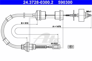Kabel, clutchbetjening, CITROËN,FIAT,PEUGEOT, 1321581080, 1329672080, 1335053080, 2150 AP, 2150 Z7