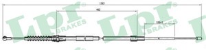 Kabel, parkeringsbremse, Bak, Høyre, Venstre, VW TOURAN, 1T0609721H, 1T0609721J