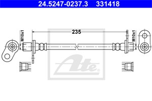 Bremseslange, Innvendig, Venstre bakaksel, MITSUBISHI ASX, ASX Van, LANCER VII, LANCER VIII, LANCER Sportback VIII, OUTLANDER II, 4650B6