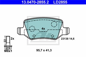 Bremseklosser sett, Bakaksel, MERCEDES-BENZ A-KLASS [W168, W169], VANEO [414], 168 420 04 20, 414 420 01 20, A 168 420 04 20, A 414 420