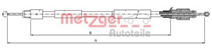Kabel, parkeringsbremse, Bakre venstre, Høyre bak, PORSCHE CAYENNE, VW TOUAREG, 7L0 609 721A, 955 424 141 10