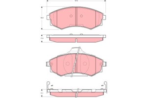 Bremseklosser sett, Framaksel, HYUNDAI LANTRA II, KIA MAGENTIS, 58101-29A70, 58101-3CA20, 58101-3CA80