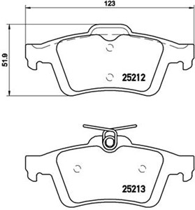 Bremseklosser sett, Bakaksel, FORD,VOLVO, 1683374, 1765765, 1805813, 1809458, 1820122, 2039739, 30742031, 31323501, 31341327, 31341331,