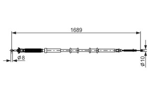 Kabel, parkeringsbremse, Høyre, FIAT GRANDE PUNTO, GRANDE PUNTO Van, PUNTO, PUNTO EVO, PUNTO EVO Skåp/halvkombi, PUNTO Skåp/halvkombi, 0